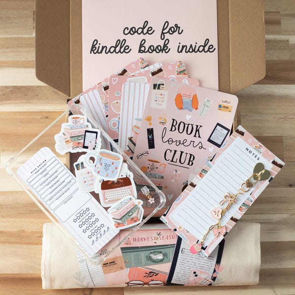 SALE TODAY ONLY! Pink Blind Date with A Kindle Book Box, E-reader Accessory Gift Set- WHM6