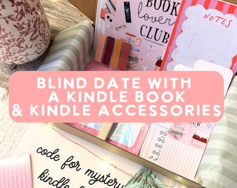 Blind Date with A Kindle Book Gift Box, Bookish Kindle Insert, Charm, E-reader Accessory Gift Set for Book Lover
