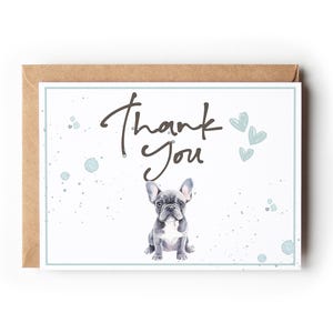 Carte de remerciement personnalisée, joli portrait d'animal de compagnie, papeterie personnalisée pour animal de compagnie, carte de chien personnalisée, cadeau pour animal de compagnie, cadeau pour chiot mignon DK1