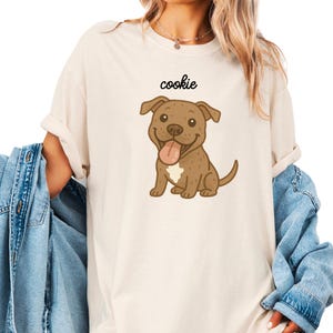 Camiseta personalizada con retrato de perro, camiseta con ilustración de perro adorable, camiseta de perro de dibujos animados, camiseta personalizada para perro, camiseta personalizada para perro