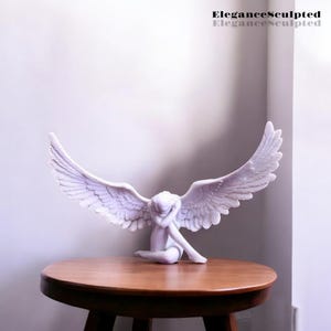 Resin Angel Figurine: Elegant Home Decor Sculpture