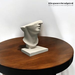 Statua di testa di giovane greco: scultura moderna in resina, arredamento minimalista
