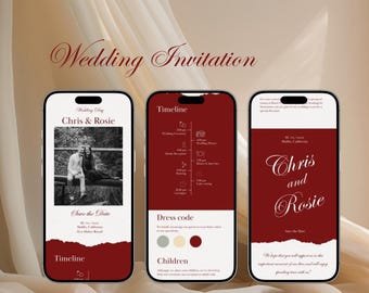 Bearbeitbare Einladungsvorlage | Canva Einladen für Hochzeit, Geburtstag, Babyparty, Party | Digitaler Download