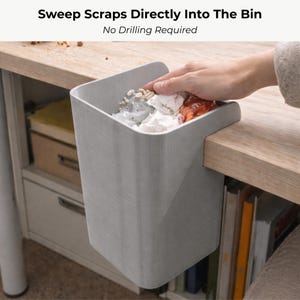 Under Desk Trash Bin, Sewing Scrap Catcher, No Drill Clamp On Desk Bin, Craft Table Waste Basket, Workshop Sweep In Bin