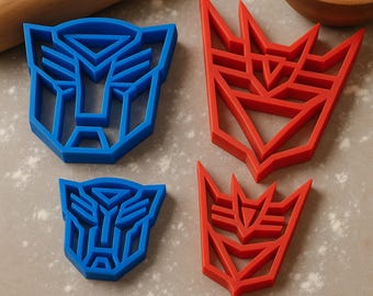 Transformers Cookie Cutters, Autobots & Decepticons in 2 Sizes, Fun Baking Tool For Kids and Fans, Bake Themed Cookies, Perfect Geek Gift