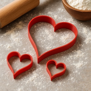R&M Valentine Cookie Cutter Set, Includes 7 Shapes, Heart, Double Heart, Arrow, Dove