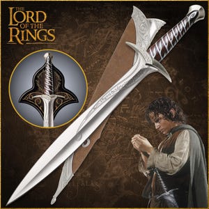 Réplica de la espada de acero inoxidable de la película El Hobbitt, El Señor de los Anillos, con vaina. Regalo para él, Regalo para ella, Regalo para novio.
