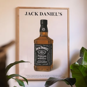Jack Daniels Whiskey Poster, Liquor Poster, Alcohol, Bar Poster, Whisky Poster, Bourbon Whiskey Print