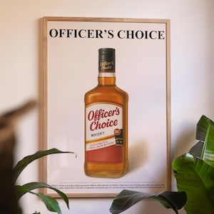 Officers Choice Whiskey Poster, Liquor Poster, Alcohol, Bar Poster, Whisky Poster, Bourbon Whiskey Print