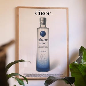 Cîroc Vodka, Cîroc Print Liquor Poster, Alcohol, Bar Poster, Digital Print, Vodka Wall Art. Bar Decoration.