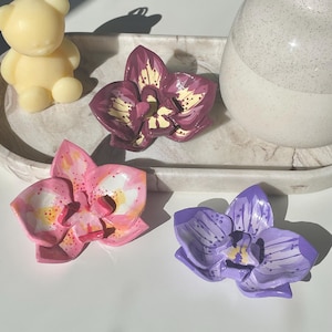 Handmade Clay Orchid Trinket Tray