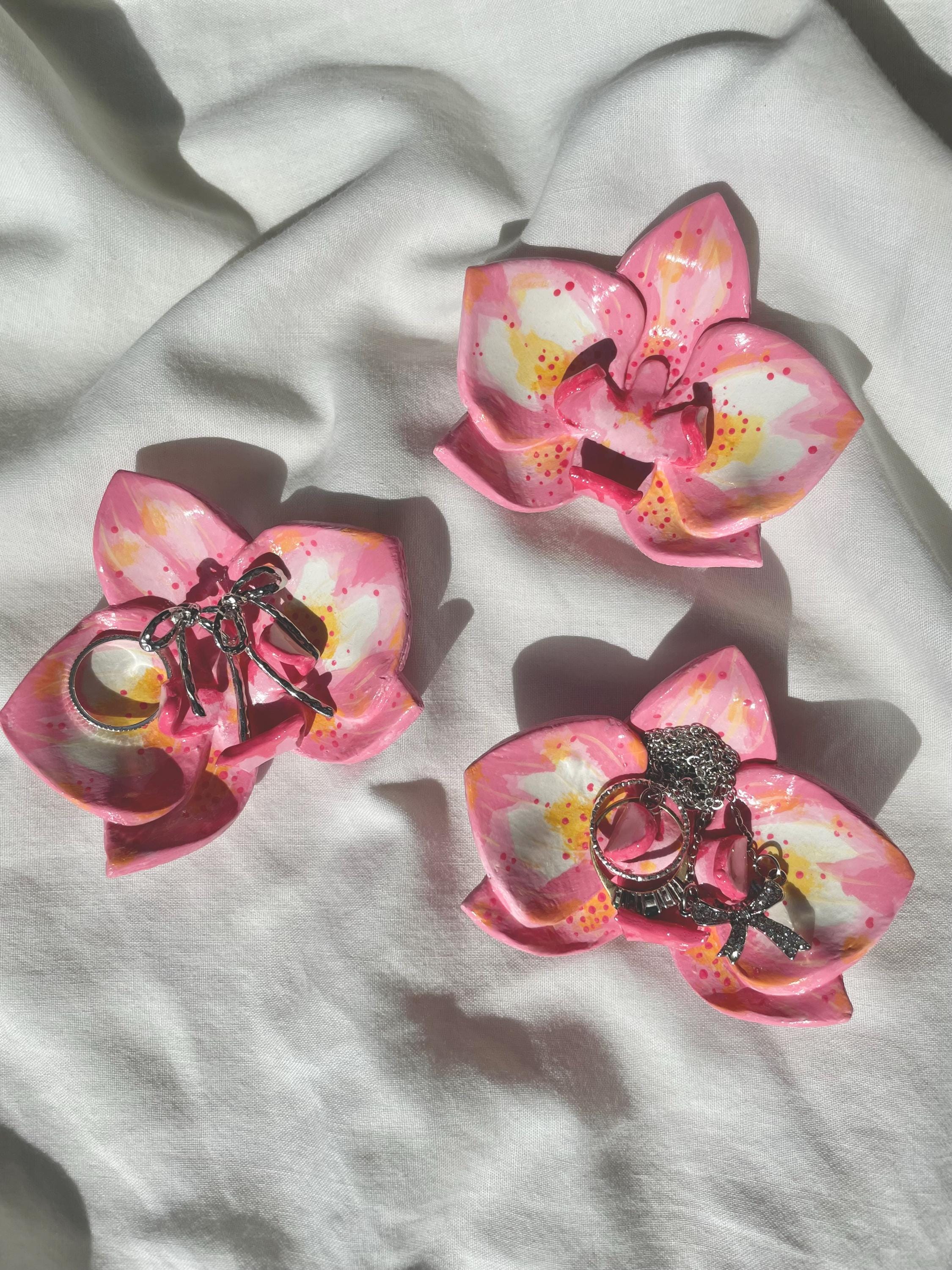 LIMITED STOCK | Handmade Clay Orchid Trinket Tray - Etsy