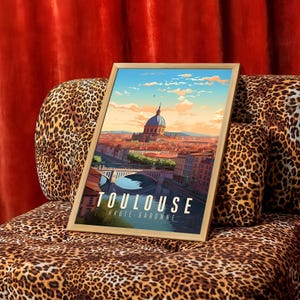 Toulouse France Wall Art – Digital Cityscape Print, Printable French City Poster, Modern Travel Decor, Instant Download