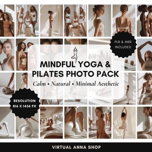 Yoga and Pilates stock photos. High-quality images with Commercial use PLR and MRR. Wellness photo pack for social media and websites