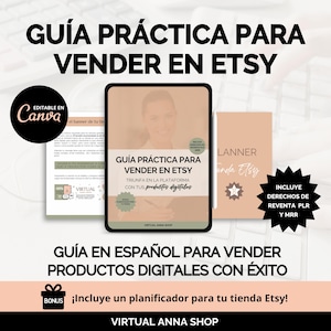 Etsy Guide in Spanish, Etsy Seller eBook, MRR and PLR Digital Products, Etsy Shop Planner, Passive Income, Resale Rights, DWA