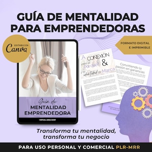 Mindset Guide for Female Entrepreneurs in Spanish with PLR and MRR, Mindset for Success, Self-Help, Digital Products, Passive Income