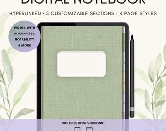 Cahier numérique, Cahier GoodNotes, Cahier à liens hypertextes, Cahier numérique PDF, Cahier d'étudiant, Cahier à onglets, Modèles de notes