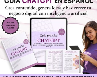 Guide ChatGPT en espagnol avec droits de revente MRR-PLR pour votre activité numérique. Pack d'instructions ChatGPT pour la création de produits numériques.