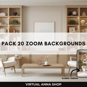 20 zoom backgrounds pack. Neutral zoom background office for meetings. Aesthetic background home office. Virtual Background. Call Backdrop.