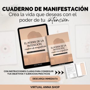 Manifestation journal in Spanish. Digital and printable manifestation notebook for women. Law of Attraction. Self-help notebook.