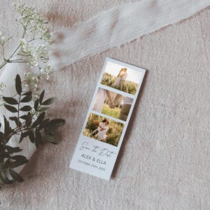 Photo Booth Save the Date, Photo Strip Save the Date, Photo Save the Date Template, Minimalist Save the Date, Modern Save the Date, Editable