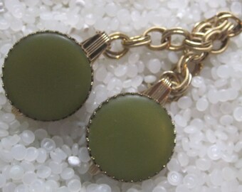 sweater guard vintage  sweater clip Olive green disk