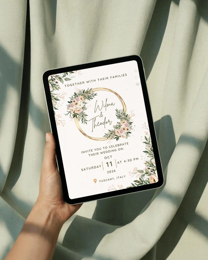 Floral Romance Destination Wedding Invitation Template Bundle - Etsy