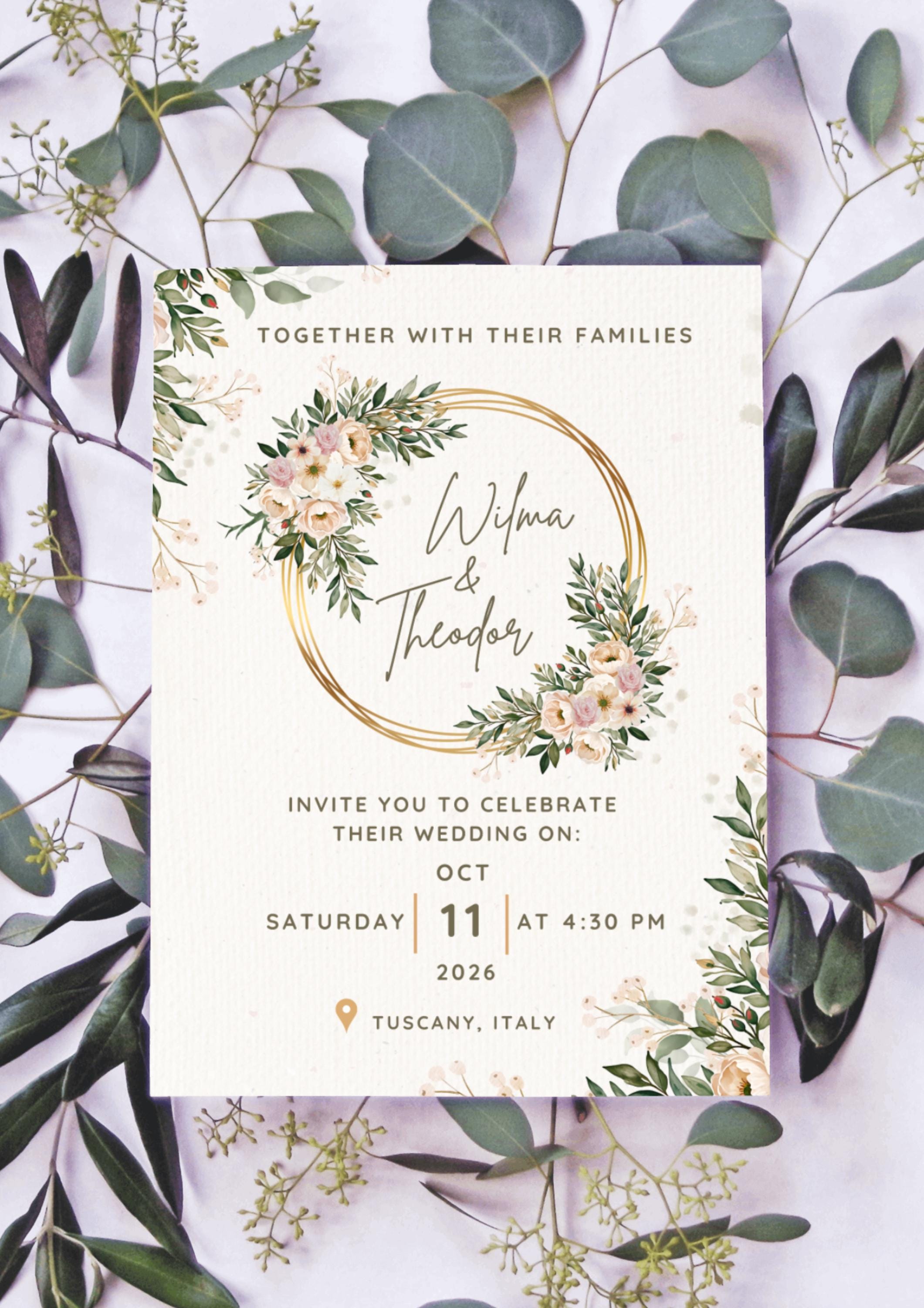 Floral Romance Destination Wedding Invitation Template Bundle Etsy