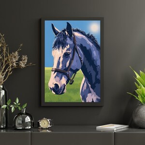Horse Digital Print Wall Art – Printable Horse Poster, Equestrian Decor, Farm Animal Artwork, Instant Download