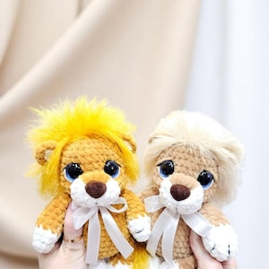 Lion Crochet Pattern, Amigurumi Tutorial PDF in English, Cute Plush Lion Toy, Soft Stuffed Animal, Beginner Friendly