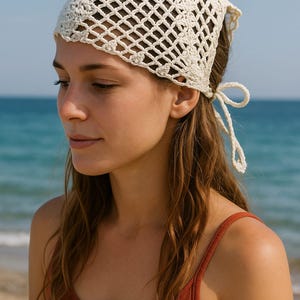 Crochet Bandana  , Hair Scarf ,DIY Head Scarf , Handmade Gift Idea ,Handmade Crochet Bandana,Unique Gift for Women