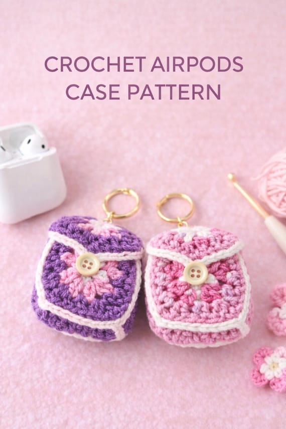Crochet AirPods Case Pattern | Granny Square Mini Backpack | Keychain Earbuds Holder | PDF Digital Download