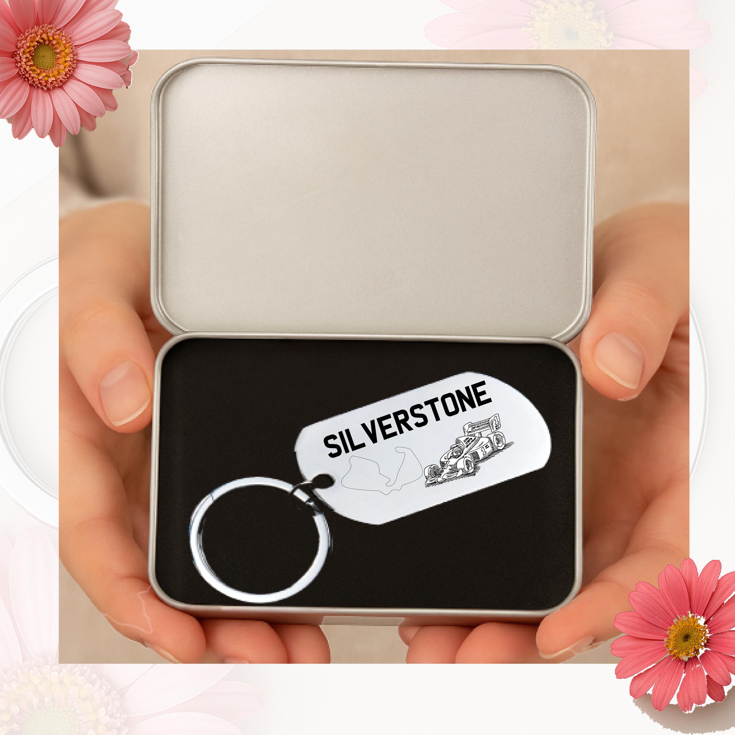 Track Key Ring Silverstone F1 Keychain, Engraved Racing Car, Motorsport Gift ...