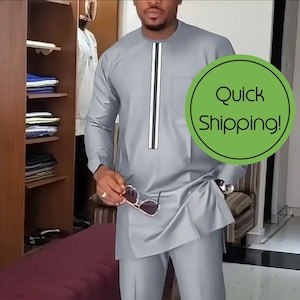 African men's clothing, wedding suit, dashiki, African men's shirt, vêtement africain, chemise et pantalon, African attire, prom dress.