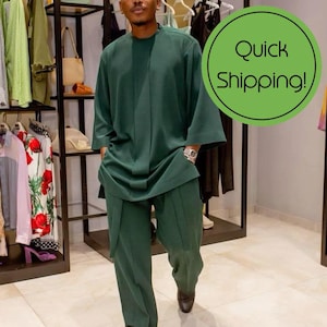 African men's clothing, wedding suit, dashiki, African men's shirt, vêtement africain, chemise et pantalon, African attire, prom dress.