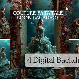 Couture Fairytale Book Backdrop | Enchanted Storybook Scene for Fine Art Photography