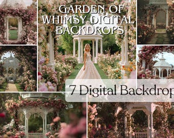 Jardín de caprichos: 7 fondos digitales románticos con cenador para fotografía artística y compuesta