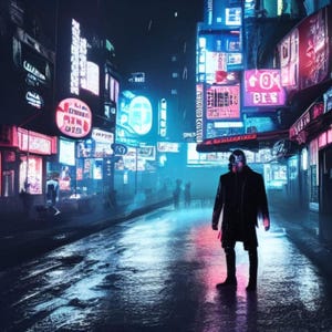 Cyberpunk Night Patrol | Futuristic Urban Art Print | Neon Cityscape Poster | Cyberpunk Wall Art for Home Decor