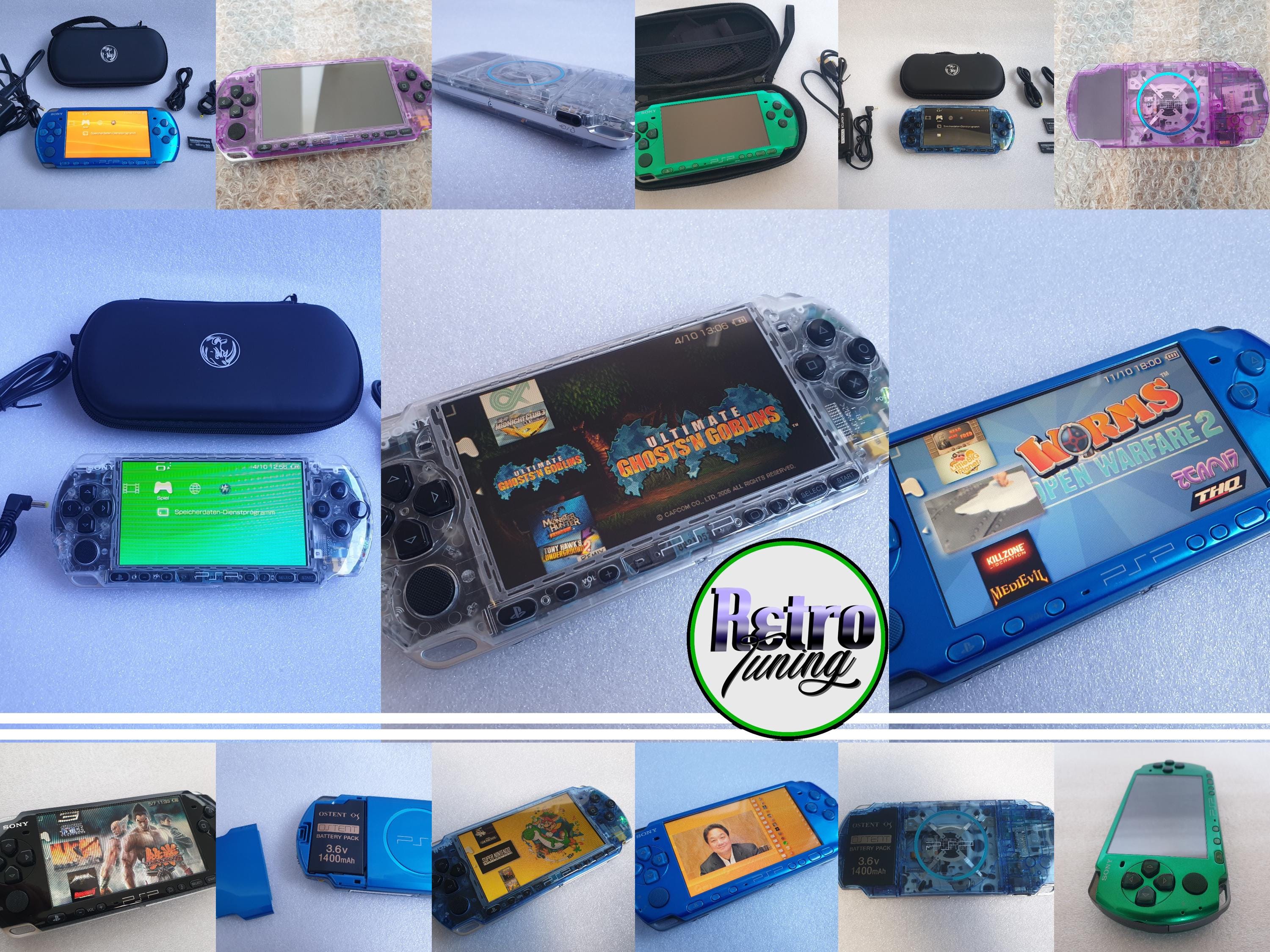 Custom Playstation Portable, PSP 3000 64GB incl. accessories