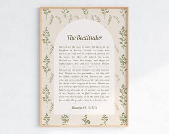 Beatitudes Wall Art: Modern Christian Home Decor (Digital Download)