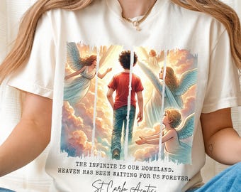 Saint Carlo Acutis aquarel T-shirtontwerp: katholieke jeugdkleding (digitale png-download