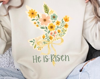 Er ist auferstandene Blumentaube PNG: Christliche Ostern Sublimation (Digitaler Download)