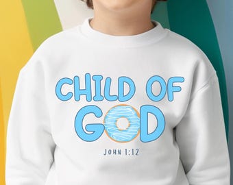 John 1:12 Child of God Blue Donut T-shirt Design Instant Download PDF
