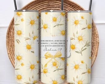 Christian Tumbler PNG, Bible Verse Printable, Spring Floral Skinny Tumbler, Faith Sublimation Design 20 oz Tumbler Wrap, Catholic Mom Gift