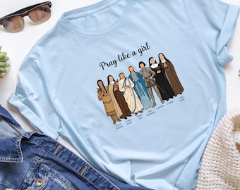 Bid als een meisje | Anonieme katholieke heiligen digitaal png-bestand: 4000PX | Katholieke streetwear