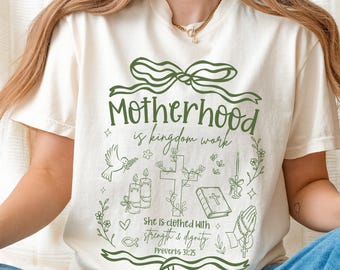 Mutterschaft Königreich Arbeit PNG: Christliche Mutter T-Shirt Design (Digitaler Download)
