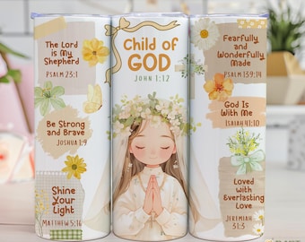 Child of God Tumbler Wrap: aquarel christelijk ontwerp (digitale png-download)