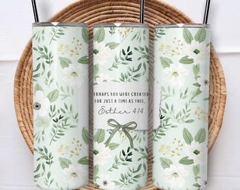 Floral Christian Tumbler Wrap: Bibel Vers PNG (Digitaler Download)