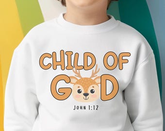 John 1:12 Child of God Deer T-shirt Design Instant Download PDF