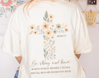 Blumenkreuz christliches Shirt PNG: Bibel-Vers-Sublimationsdesign (digitaler Download)